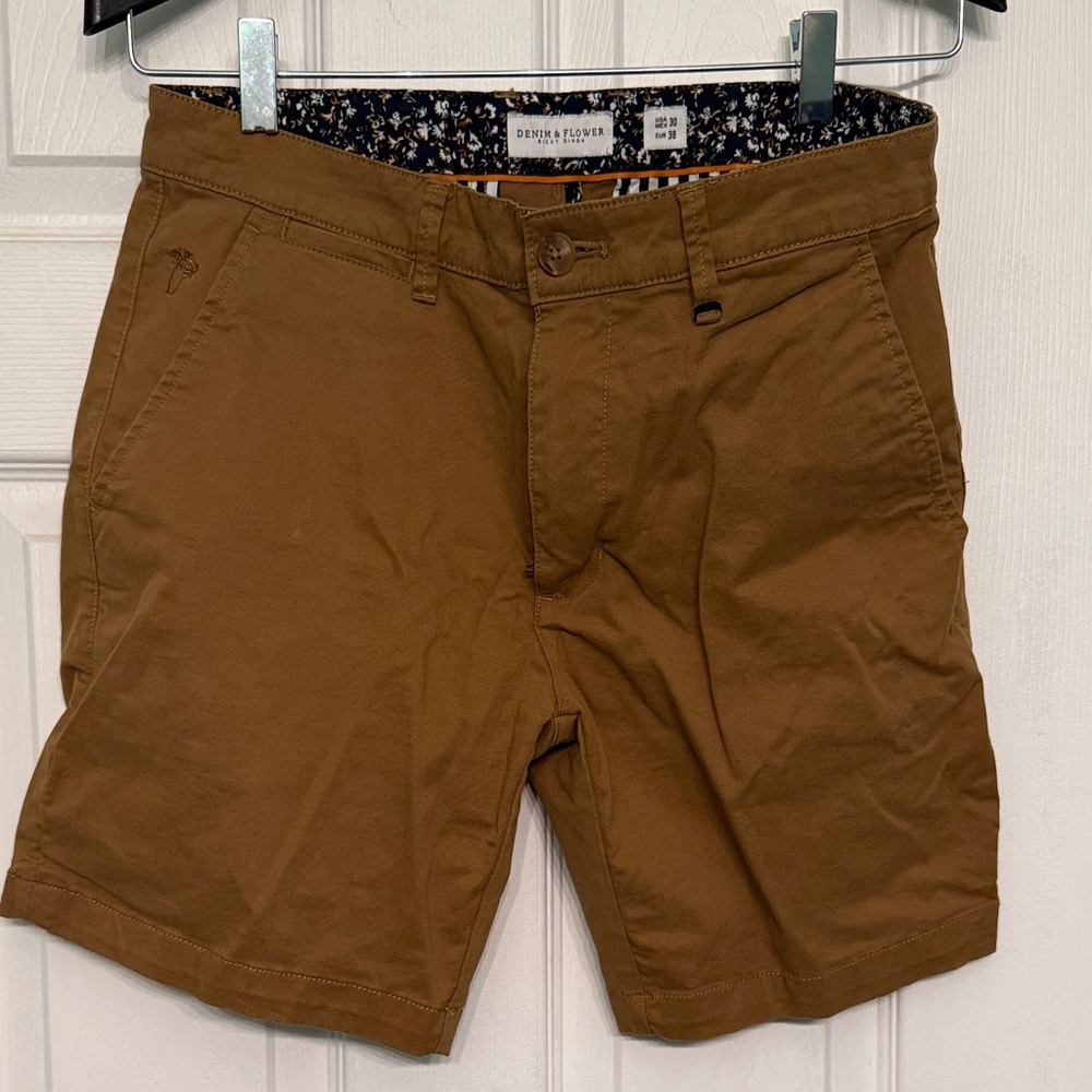 Denim & Flower Tan Men Shorts